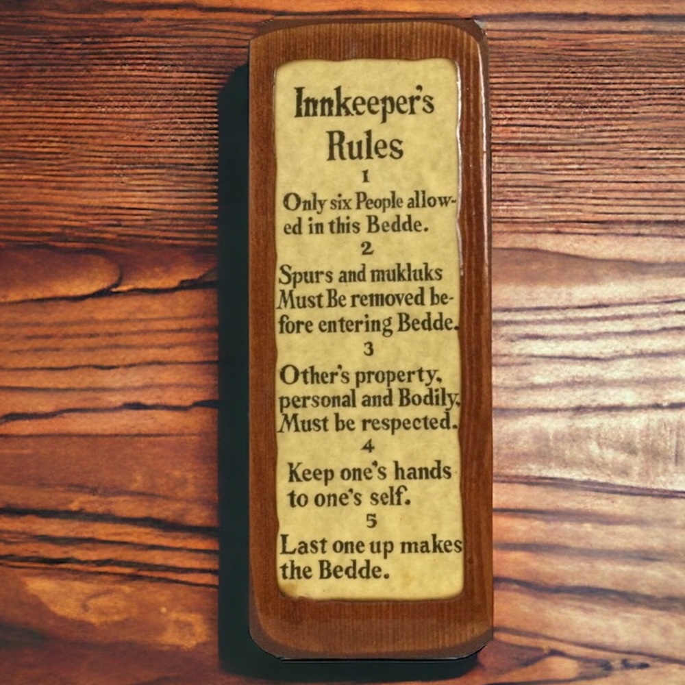 🆓 ADD ON 
Vintage Hilarious Innkeepers Rules Sign